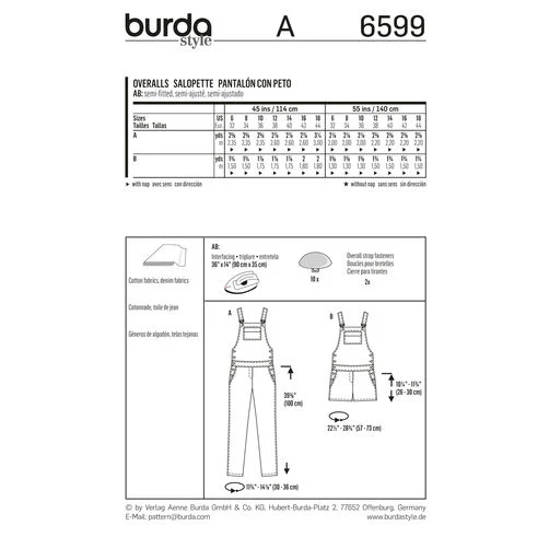 Burda Overalls/Dungarees 6599 - Image 5