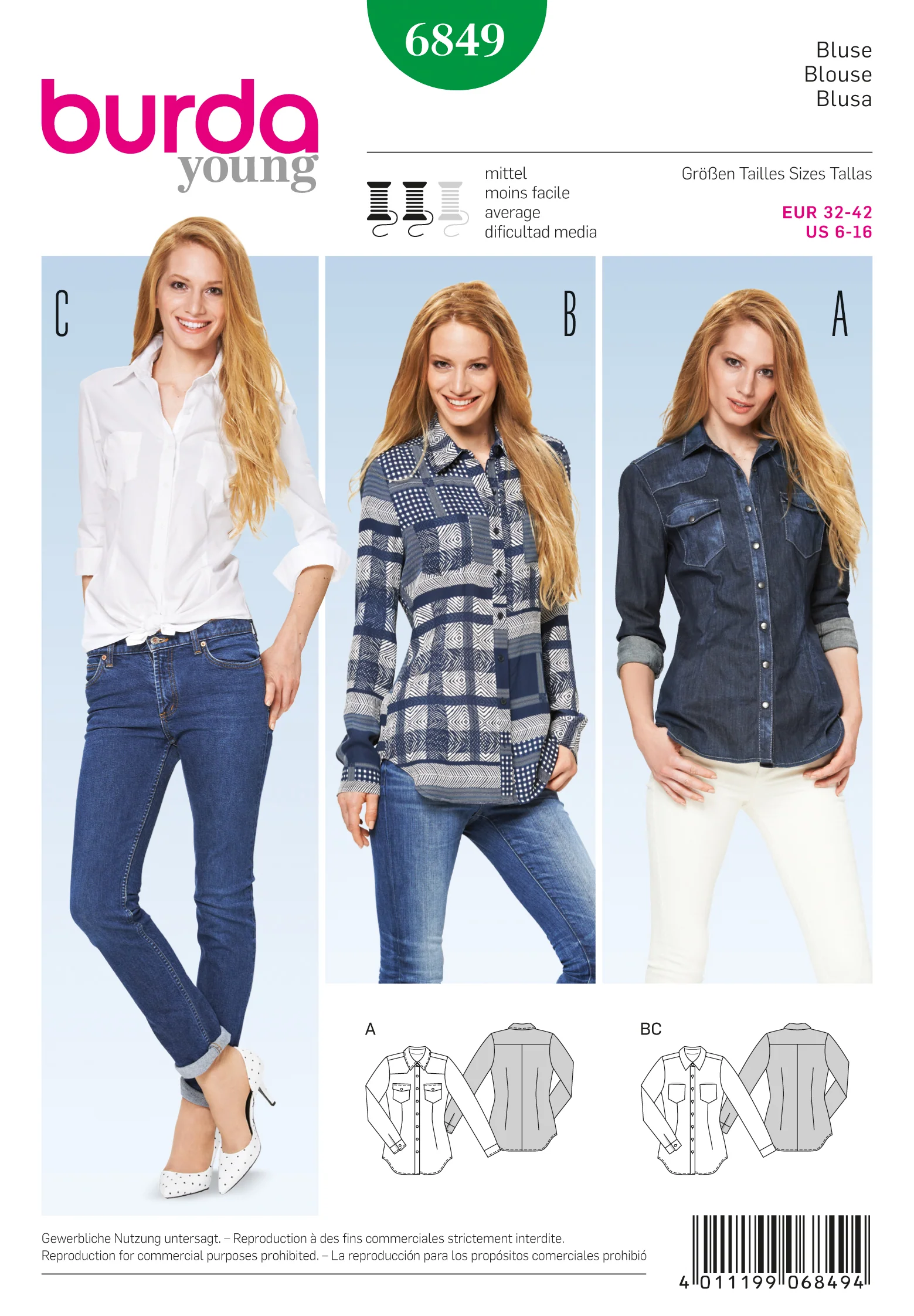 Burda Top, Shirt and Blouse 6849 - Image 2