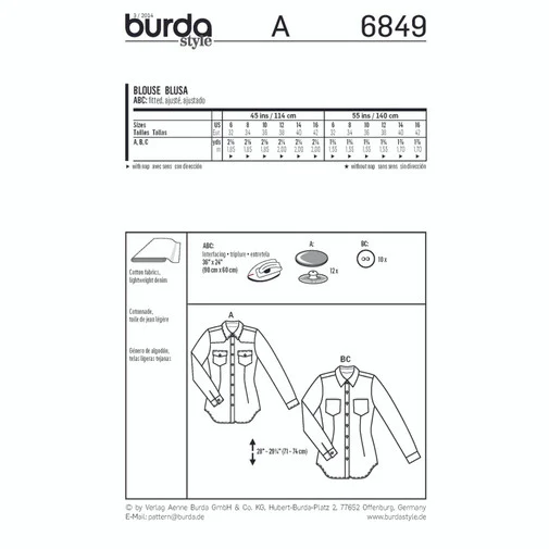 Burda Top, Shirt and Blouse 6849 - Image 6