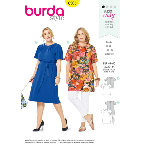 Burda Top, Tunic and Dress 6305 - Image 2