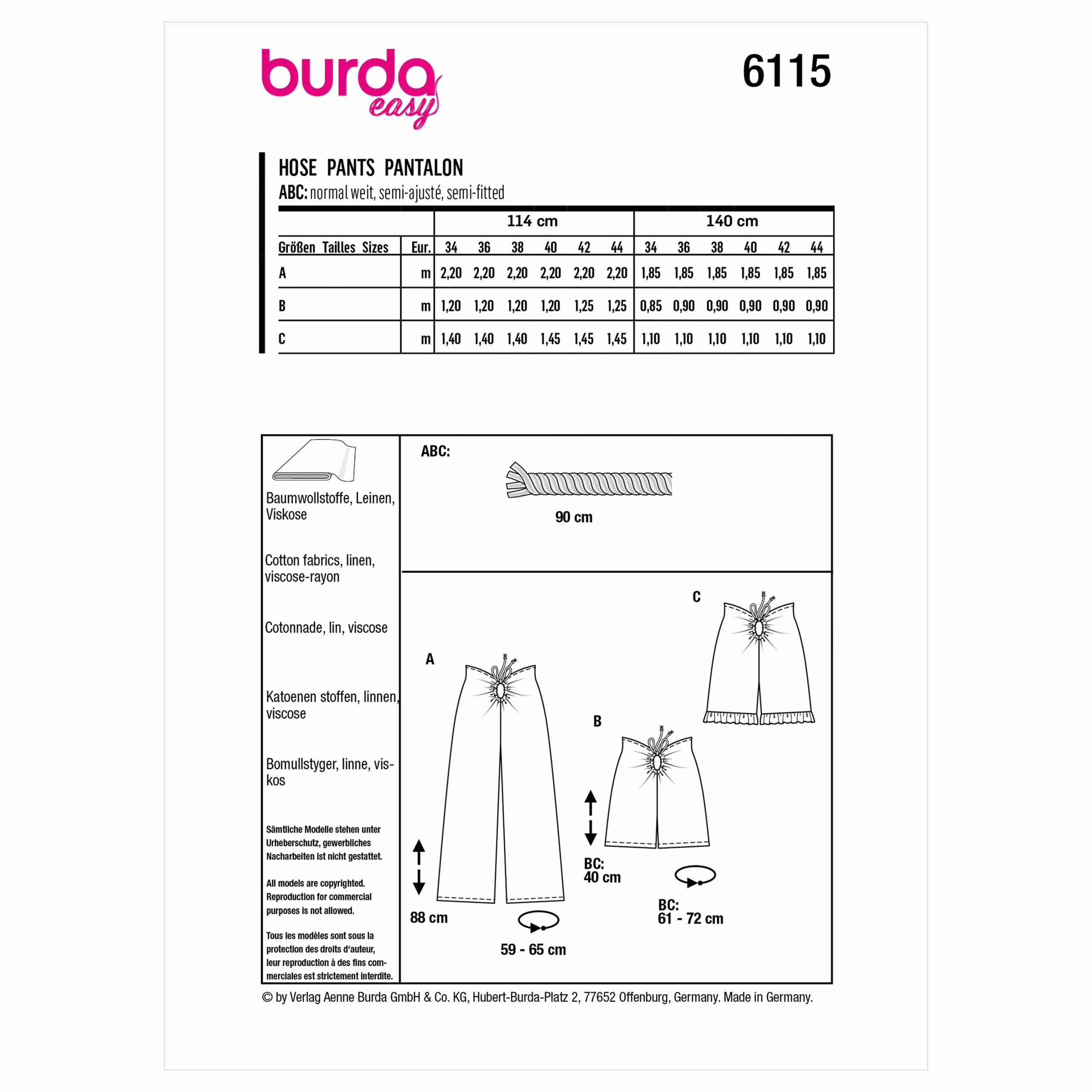 Burda Trousers and Shorts 6115 - Image 6