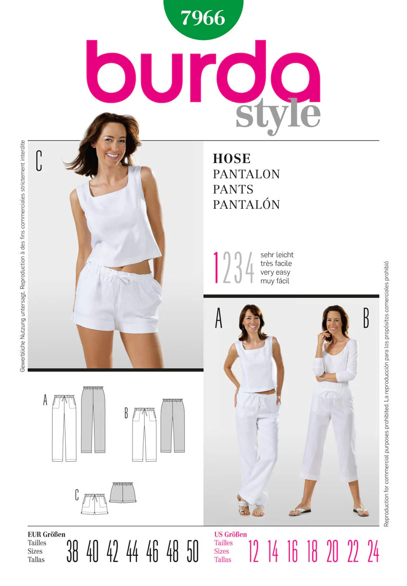 Burda Trousers and Shorts 7966 - Image 2