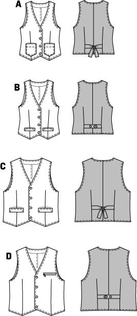 Burda Unisex Waistcoat/Vest 7810 - Image 6