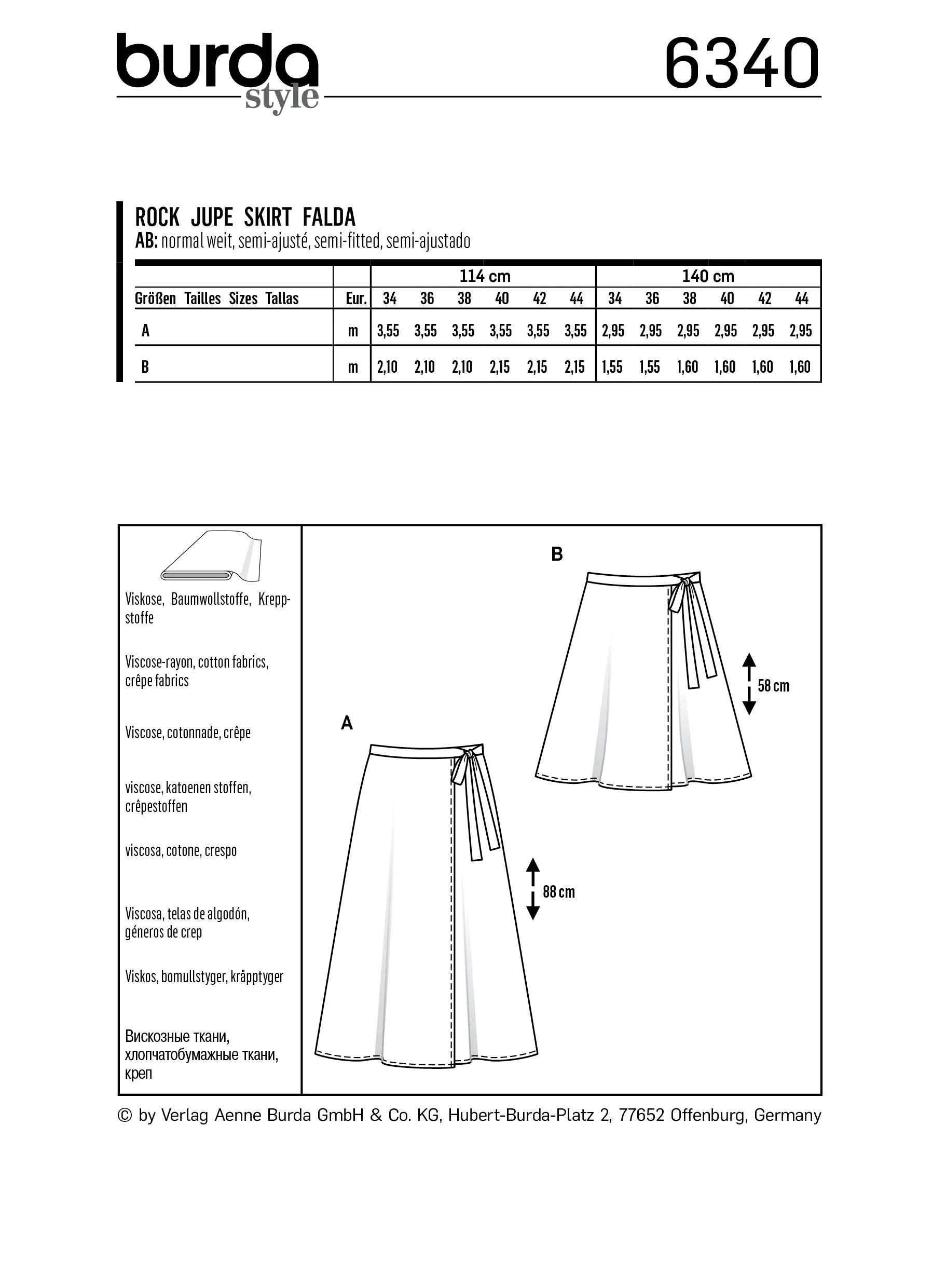 Burda Wrap Skirts 6340 - Image 5