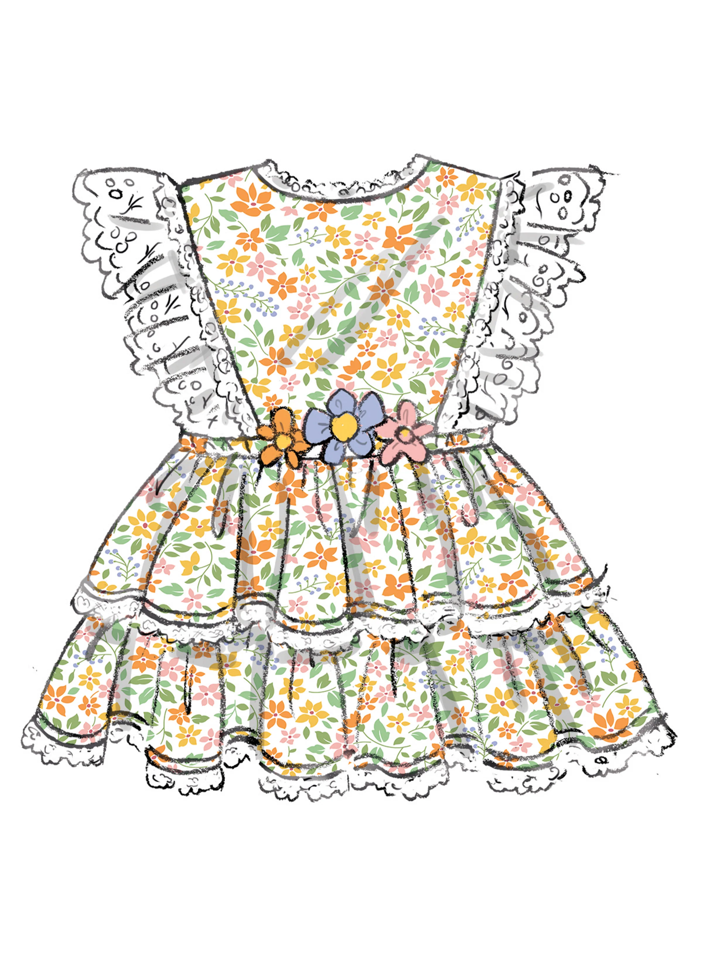 Butterick Babies' Rompers and Bow Tie B7031 - Image 3