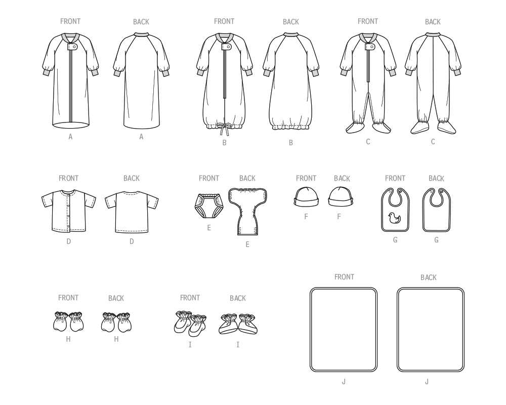 Butterick Baby's Layette B6968 - Image 13