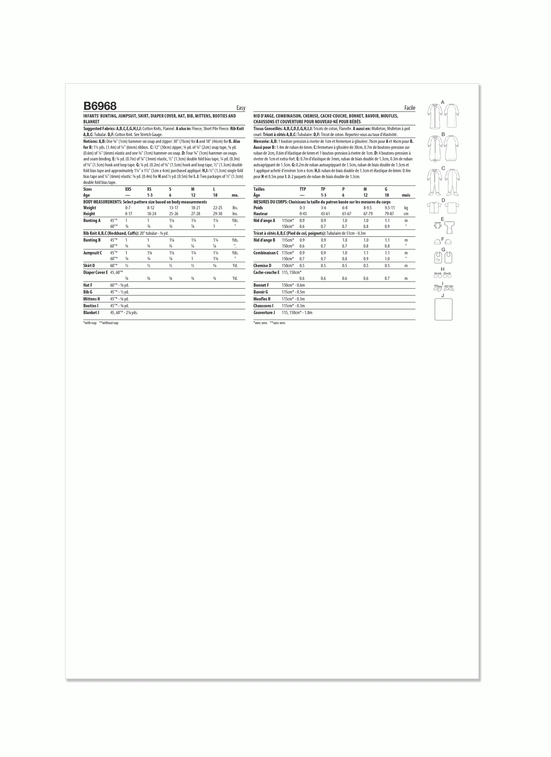 Butterick Baby's Layette B6968 - Image 14
