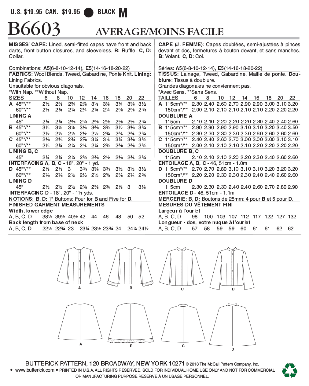 Butterick Cape B6603 - Image 9