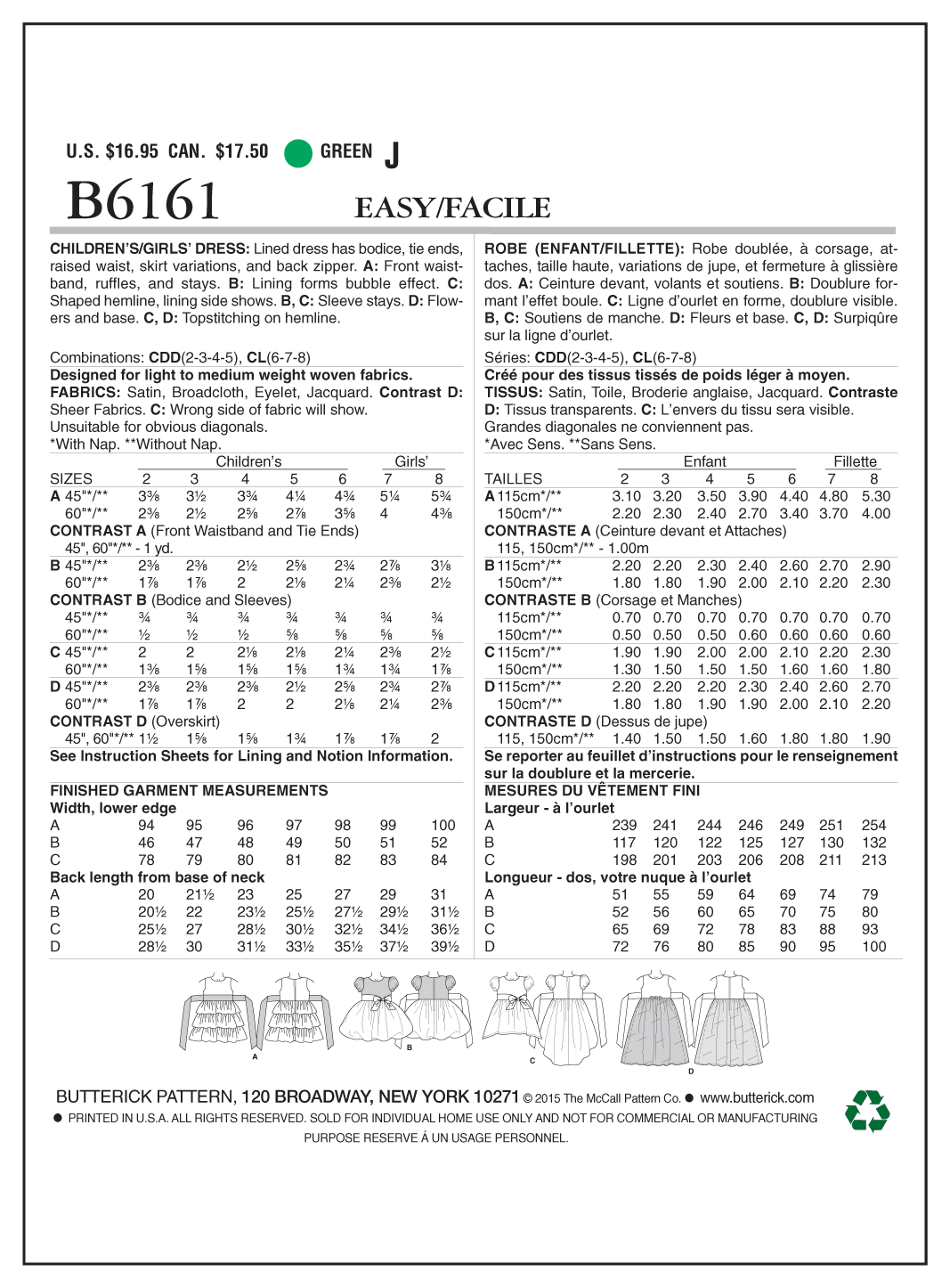 Butterick Children's Dresses B6161 - Image 9