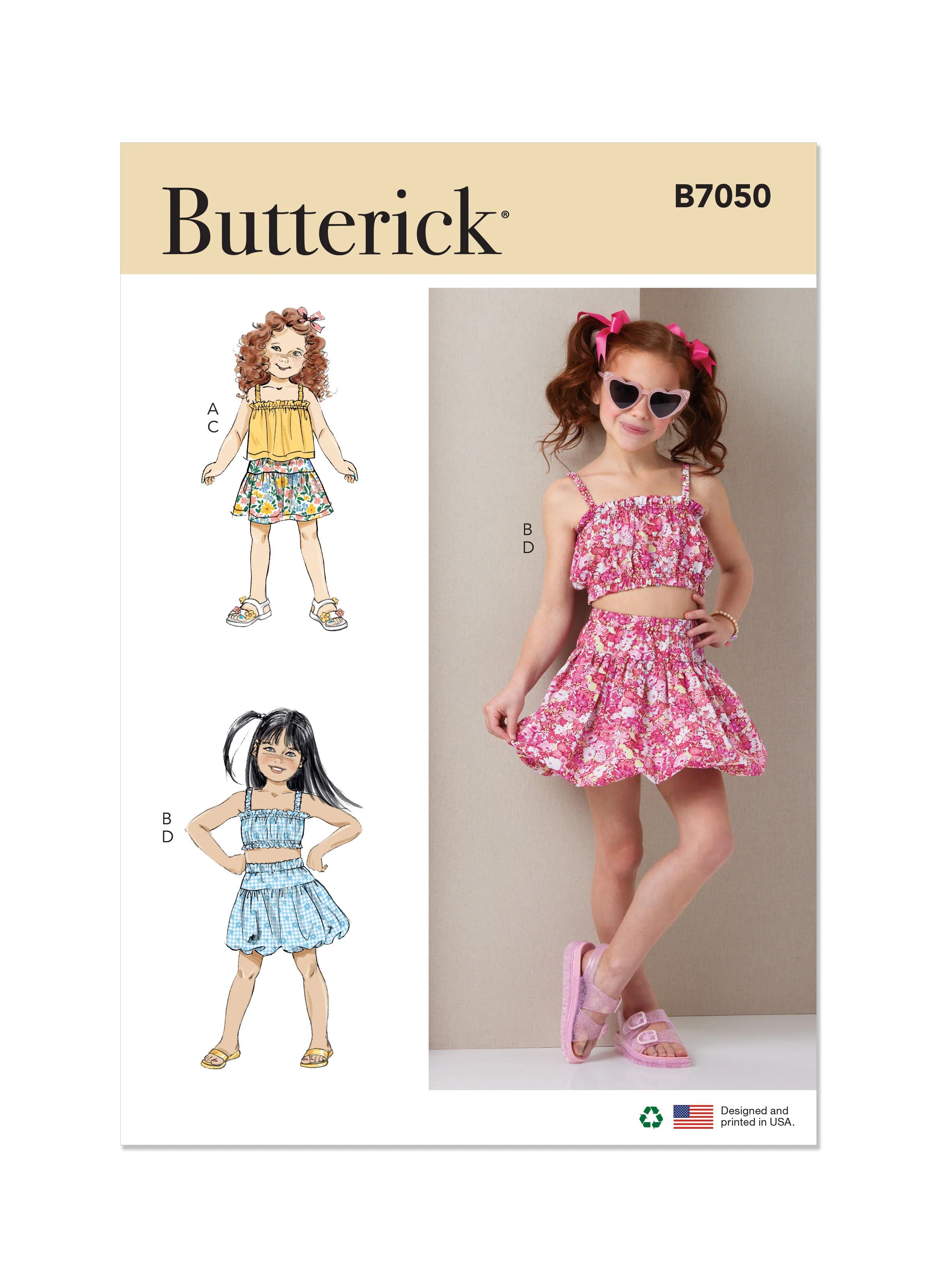Butterick Children's Tops and Skirts B7050 - Image 2