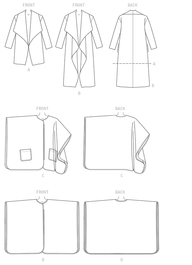 Butterick Coat, Jacket and Wrap B6250 - Image 6