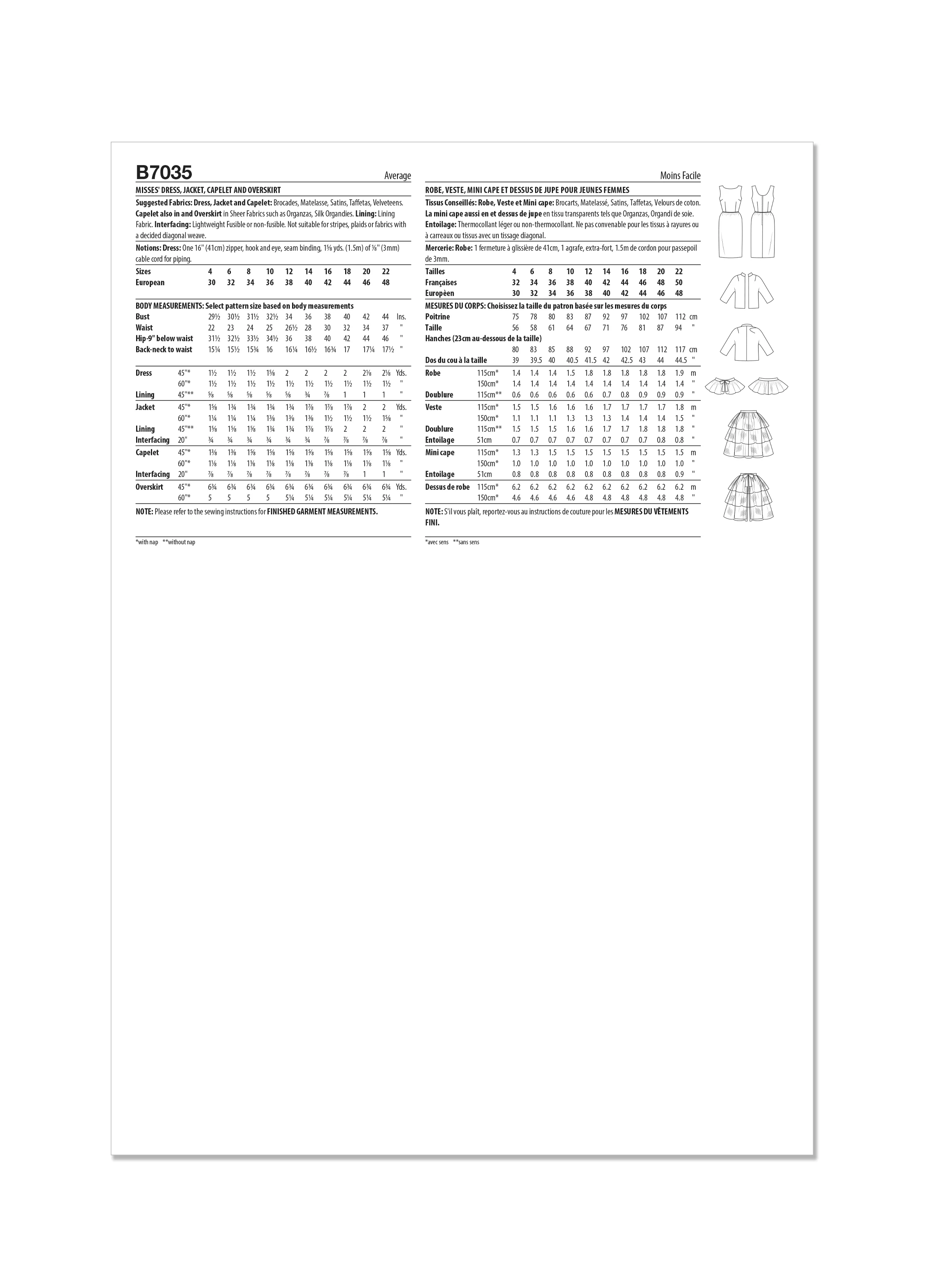 Butterick Dress, Jacket, Capelet and Overskirt B7035 - Image 11