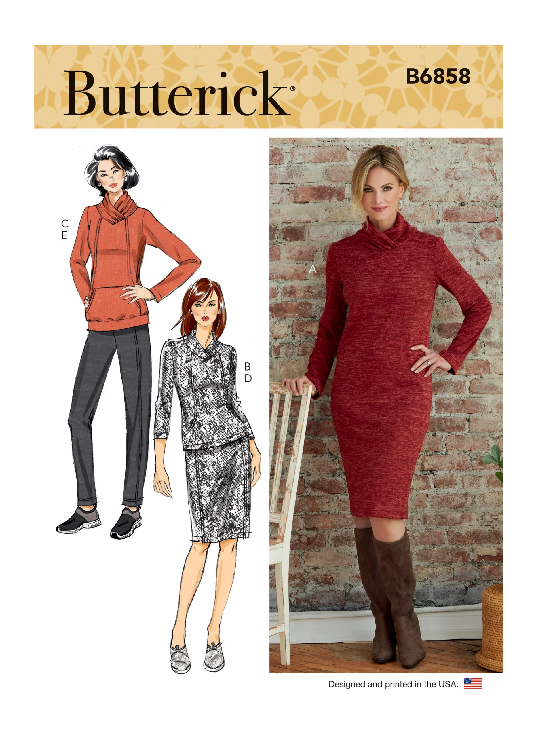 Butterick Dress, Top, Skirt, Trousers B6858 - Image 2