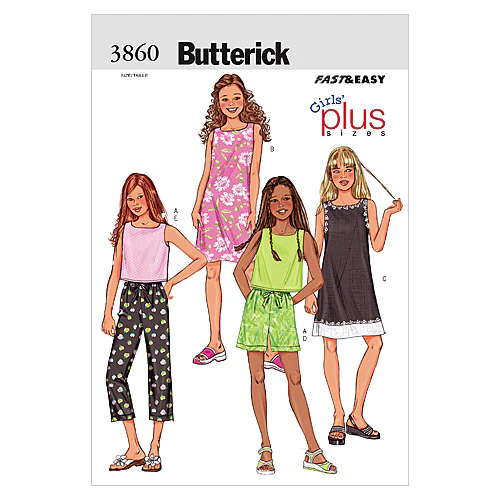 Butterick Girl/Teen Top, Dress, Shorts B3860 - Image 2