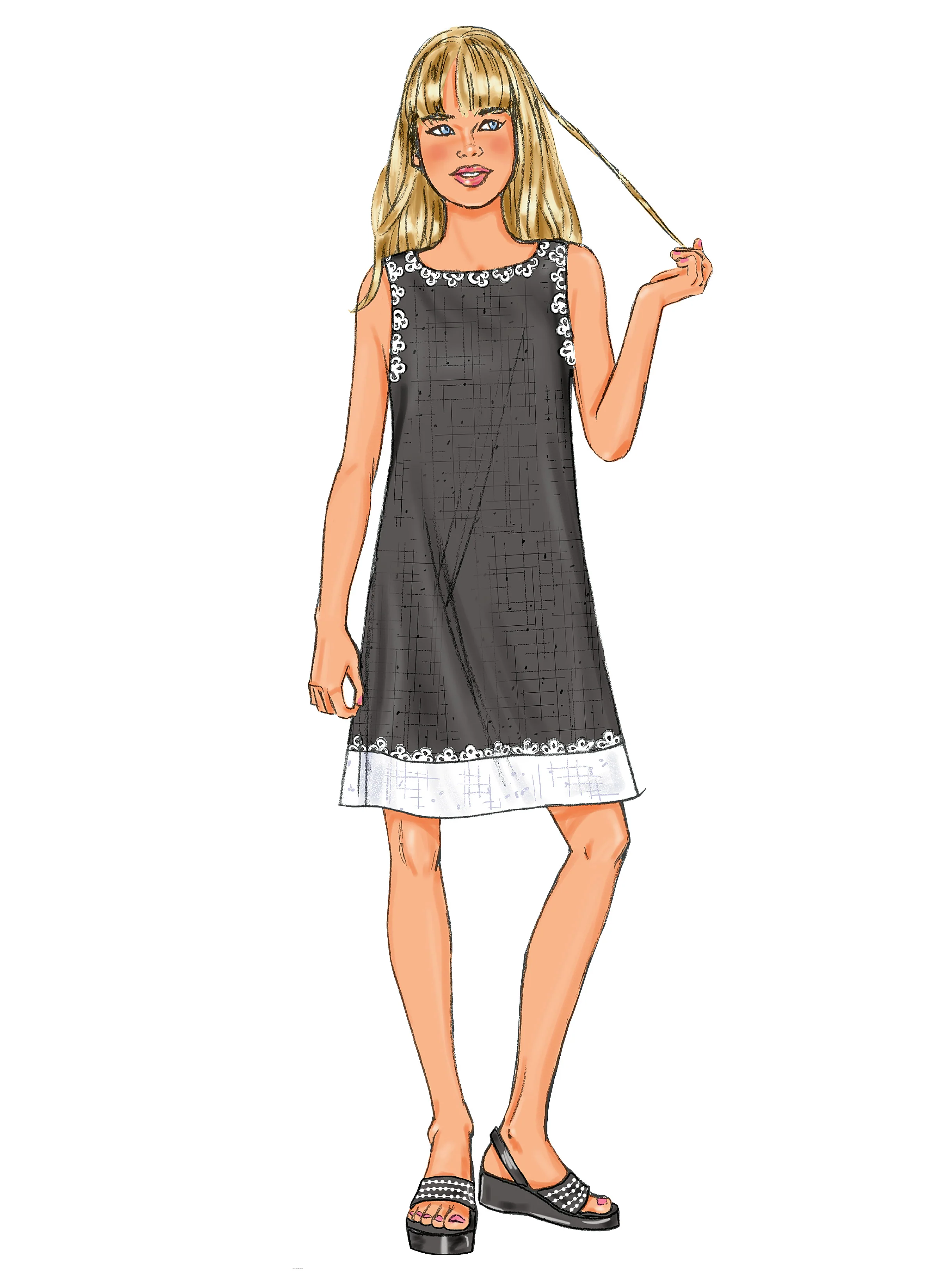 Butterick Girl/Teen Top, Dress, Shorts B3860 - Image 5