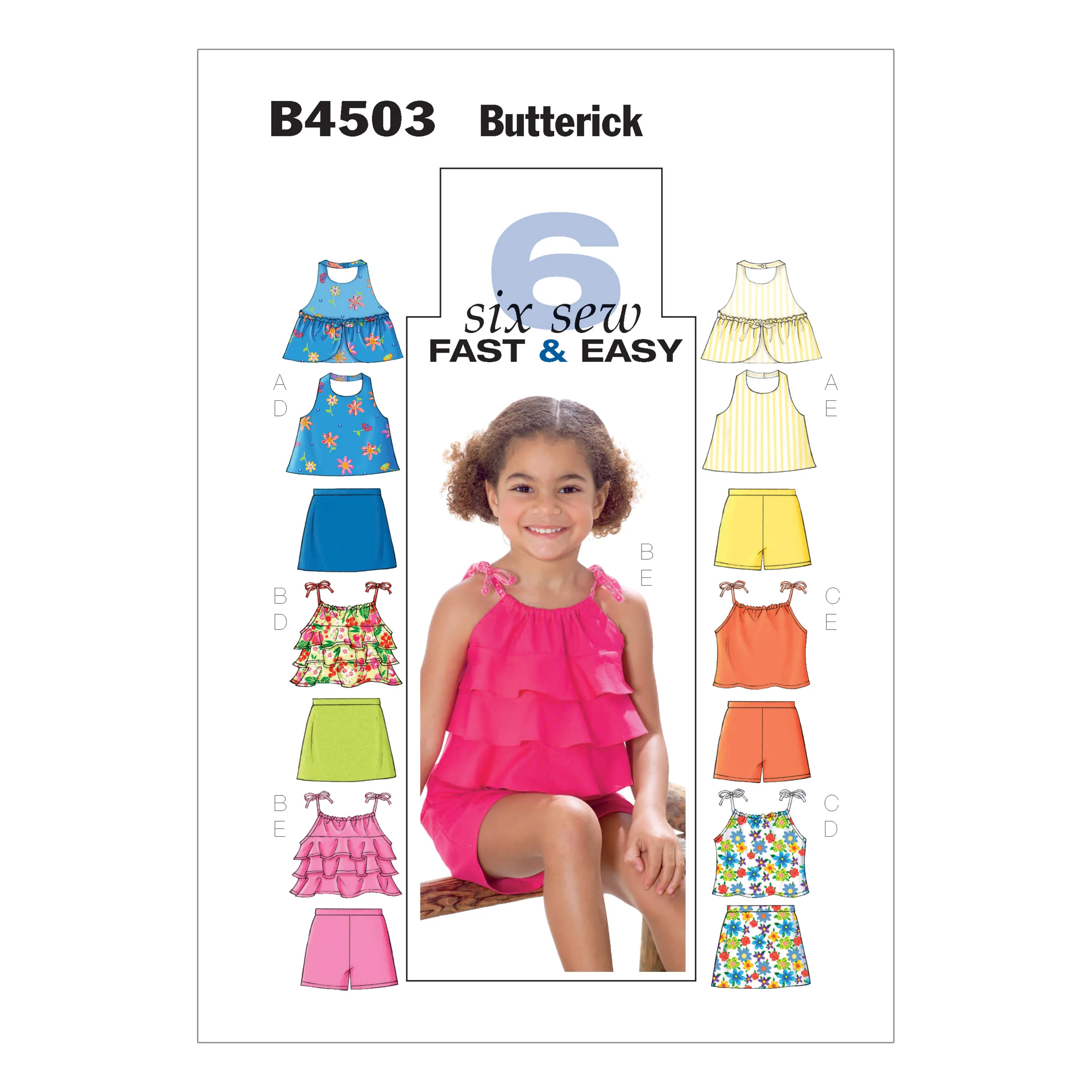 Butterick Girls Top, Skort and Shorts B4503 - Image 2