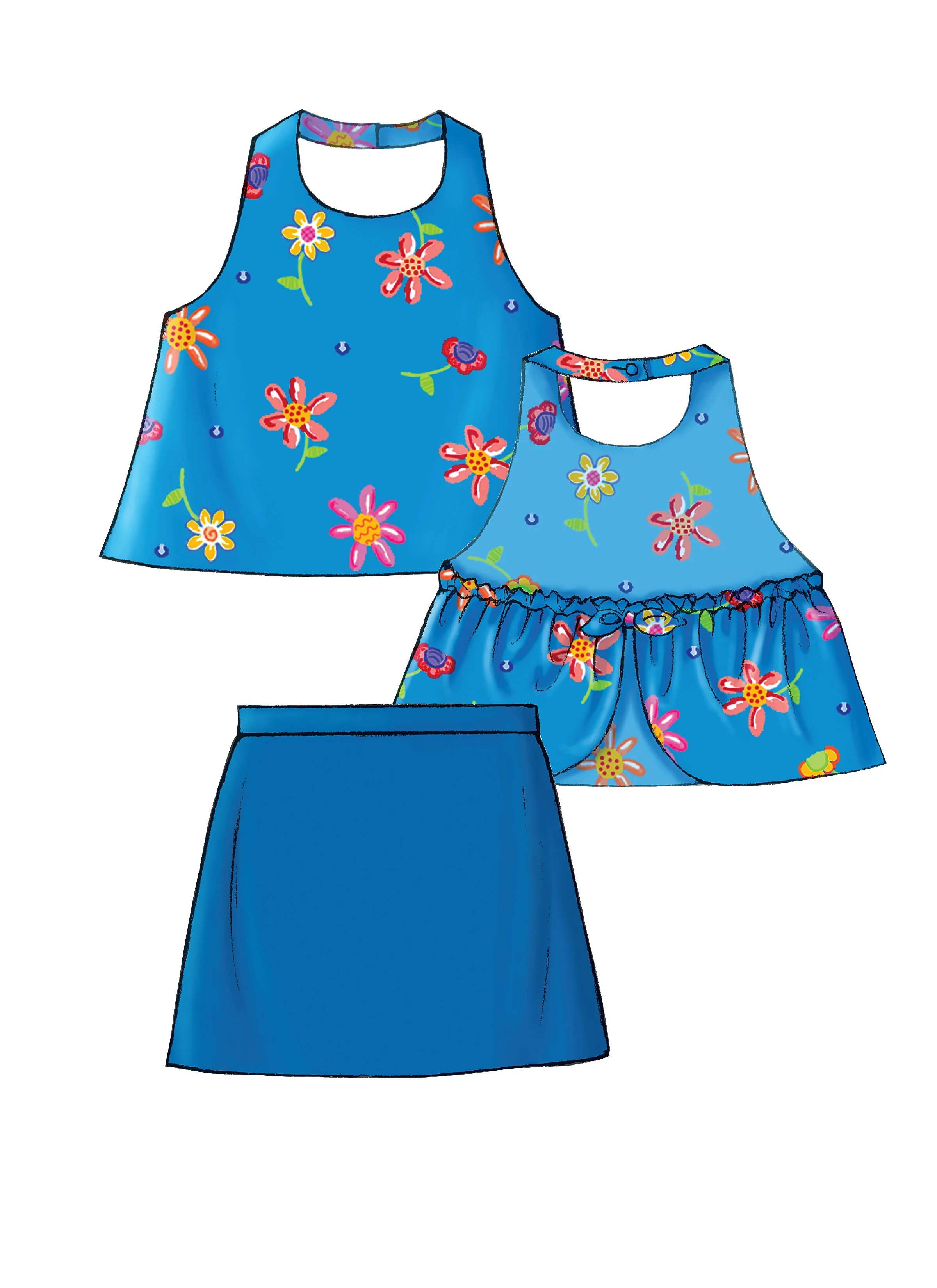 Butterick Girls Top, Skort and Shorts B4503 - Image 5