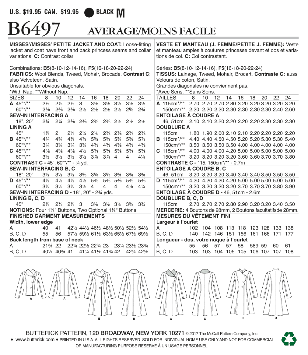 Butterick Jacket and Coats B6497 - Image 9