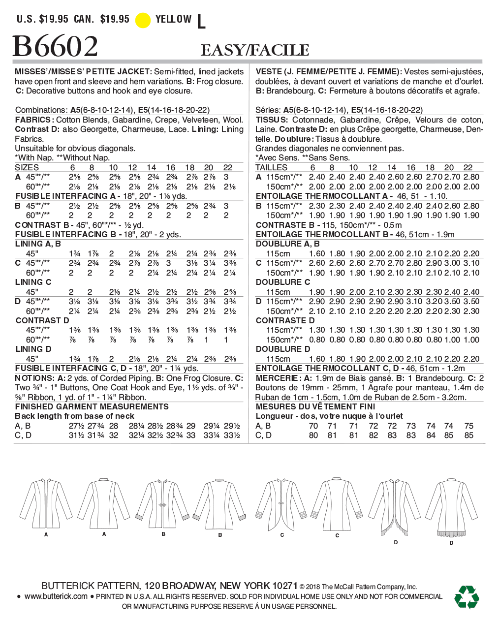Butterick Jacket B6602 - Image 9