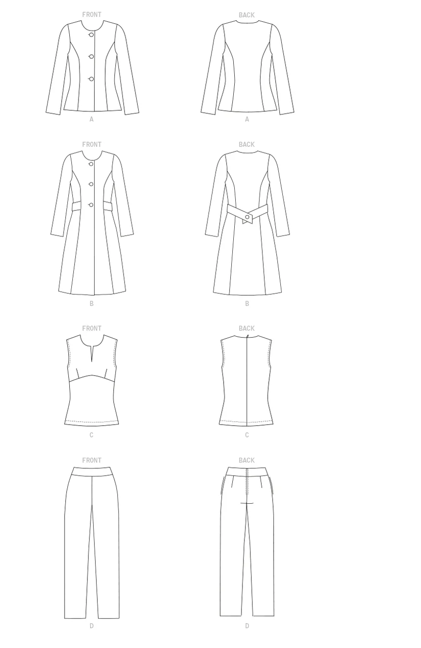Butterick Jacket, Coat, Top, Trousers B6740 - Image 9