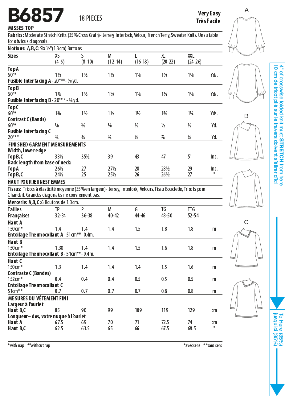 Butterick Knit Tops B6857 - Image 7