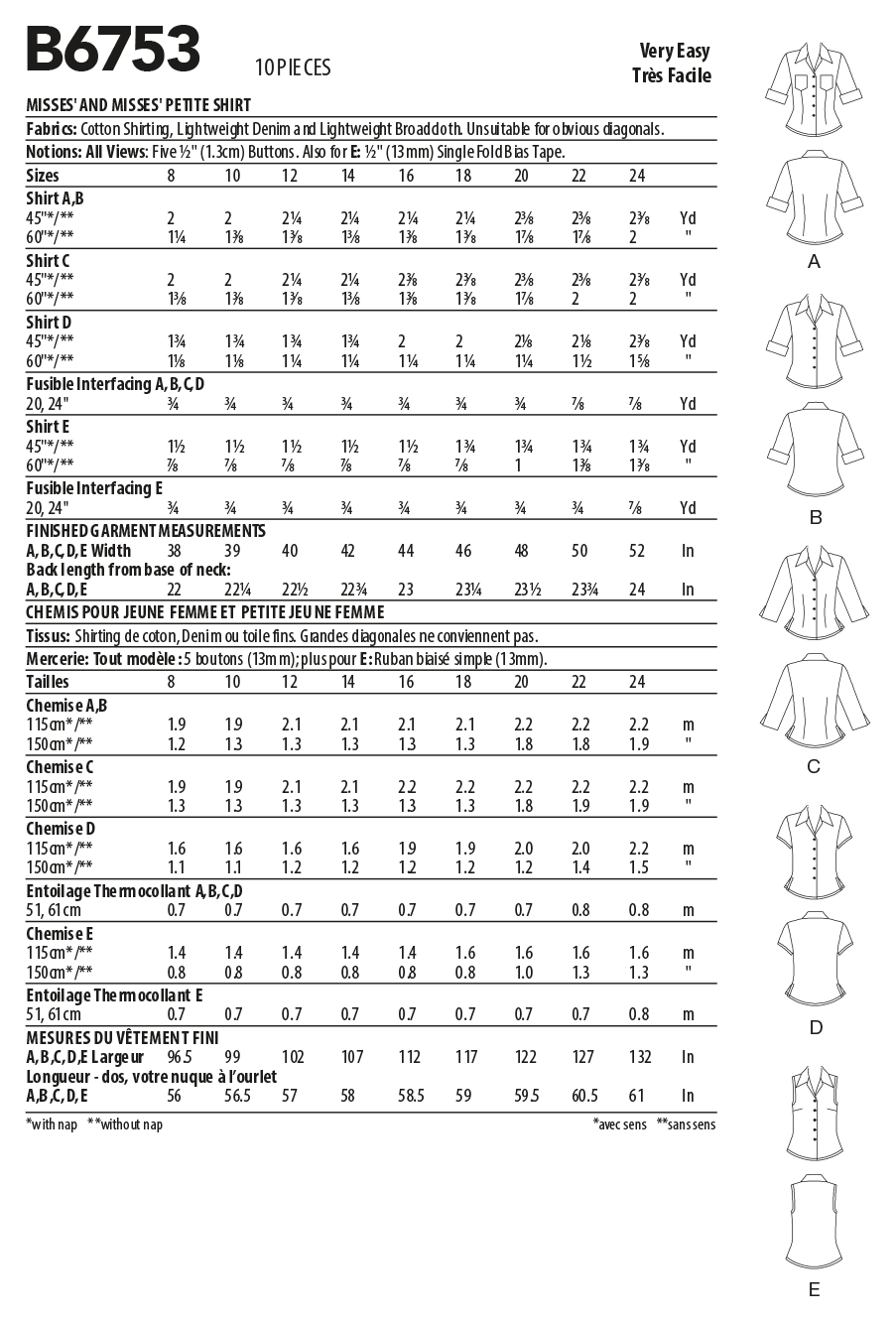 Butterick Shirts B6753 - Image 8