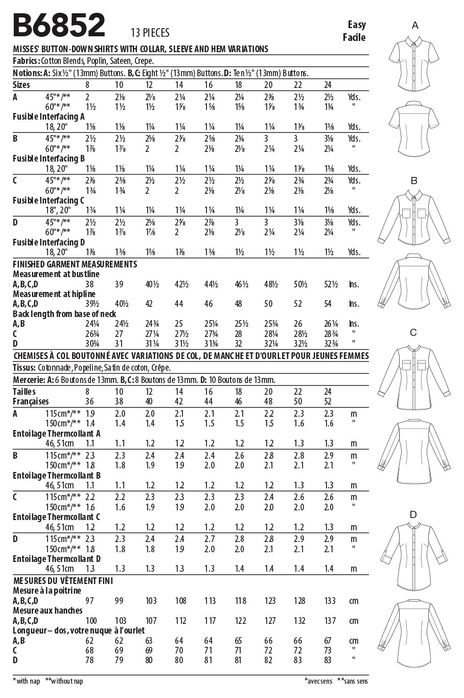 Butterick Shirts B6852 - Image 7