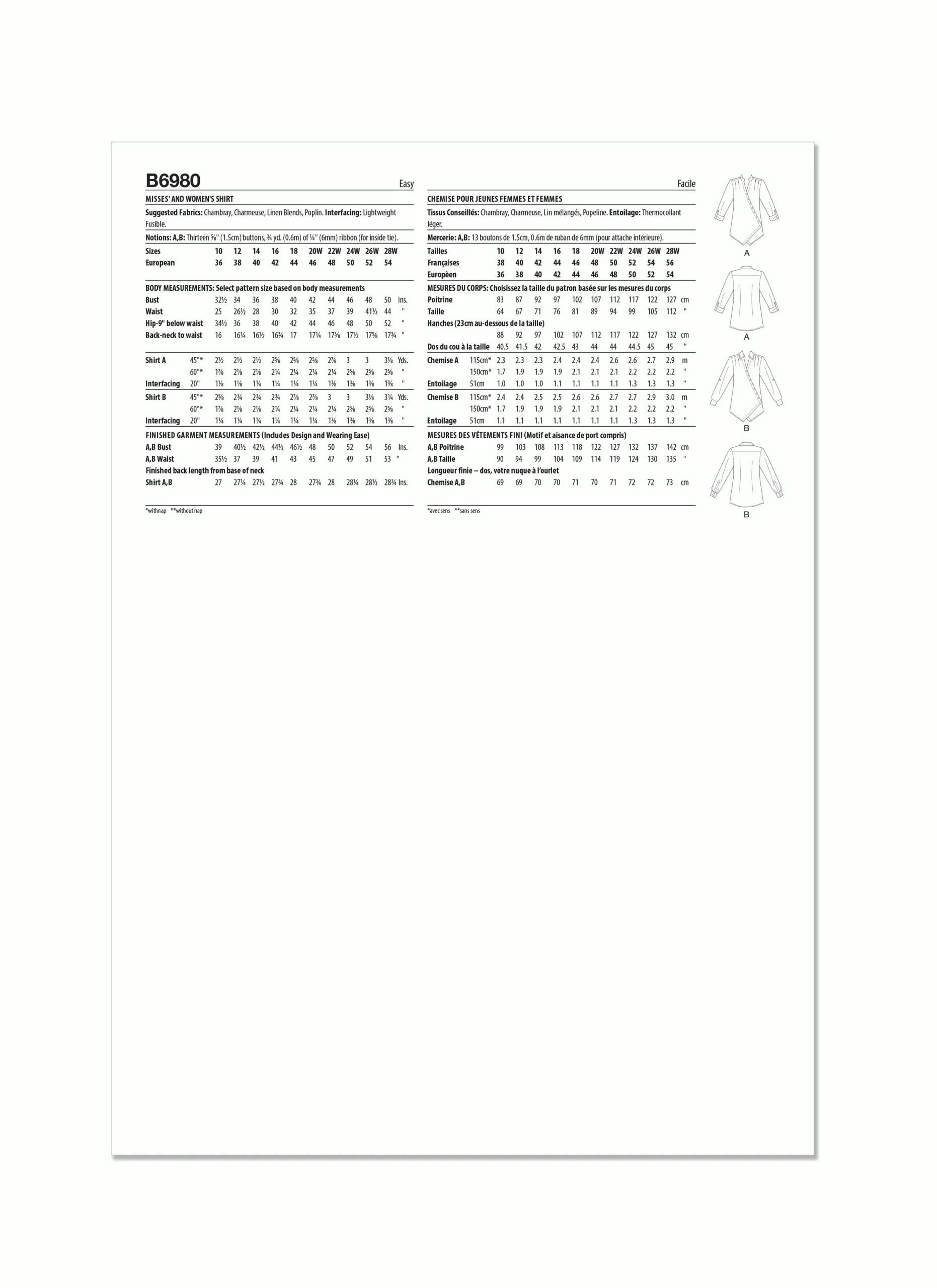 Butterick Shirts B6980 - Image 9