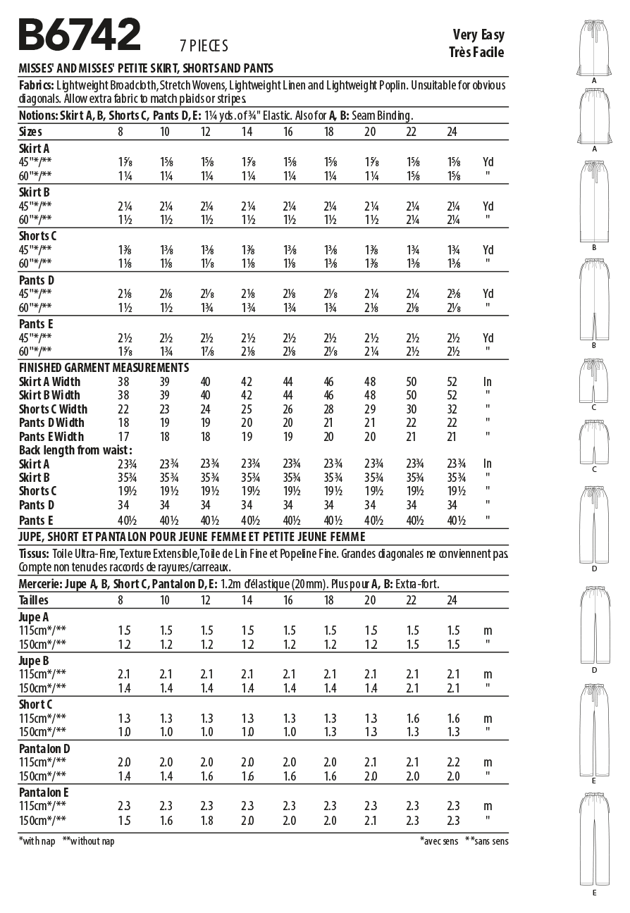 Butterick Skirts, Shorts and Trousers B6742 - Image 4