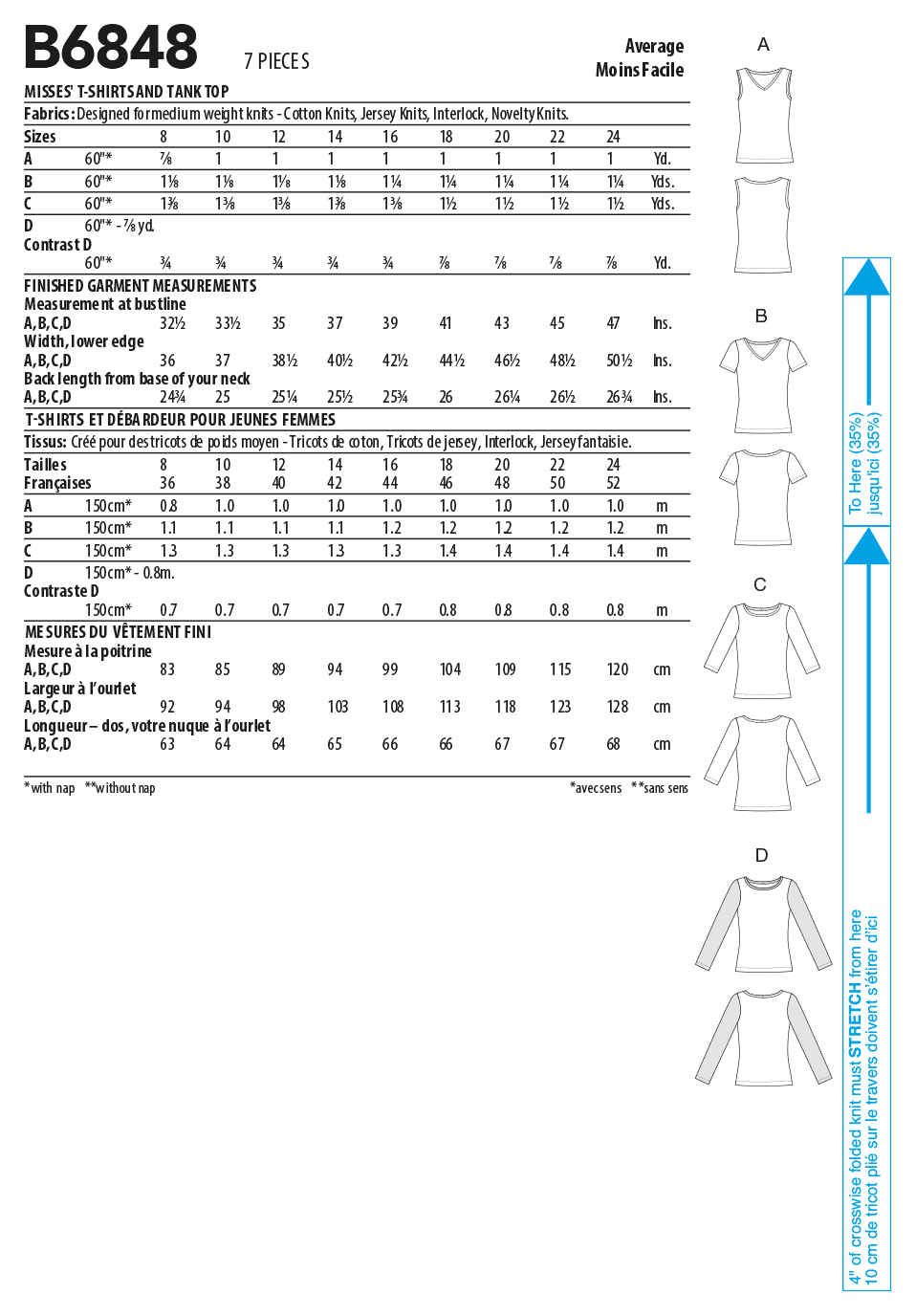 Butterick T-shirt and Tank Top B6848 - Image 6