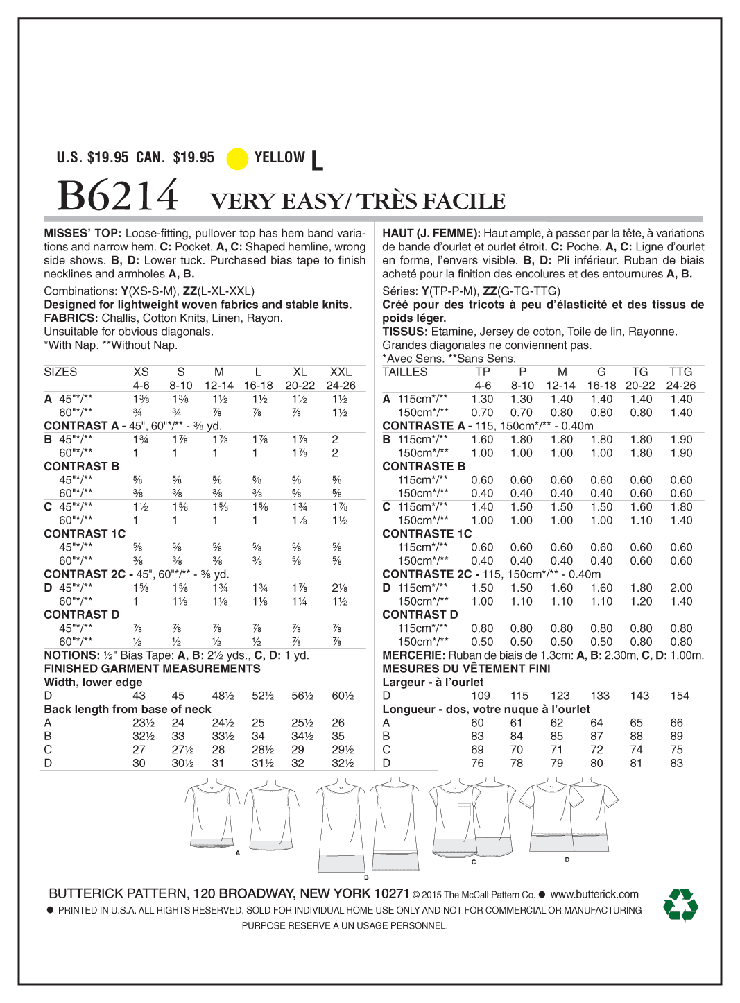 Butterick Top B6214 - Image 9