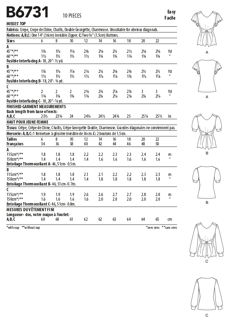Butterick Top B6731 - Image 13