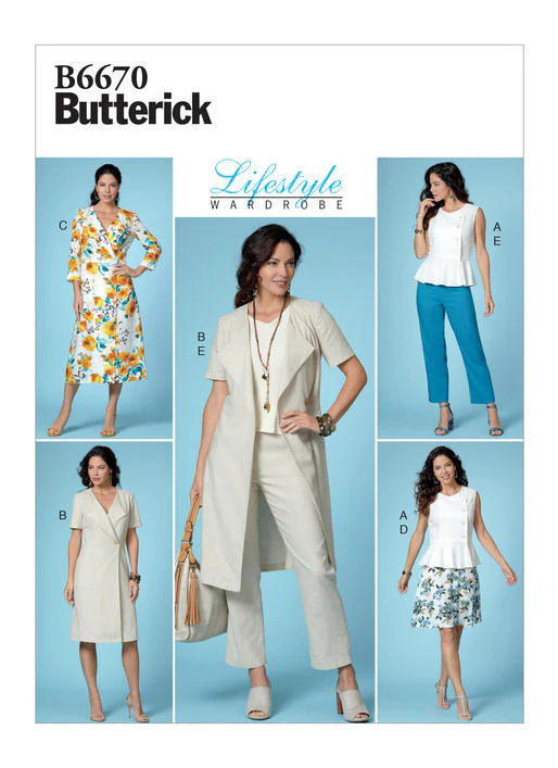 Butterick Top, Dress, Skirt, Trousers B6670 - Image 2
