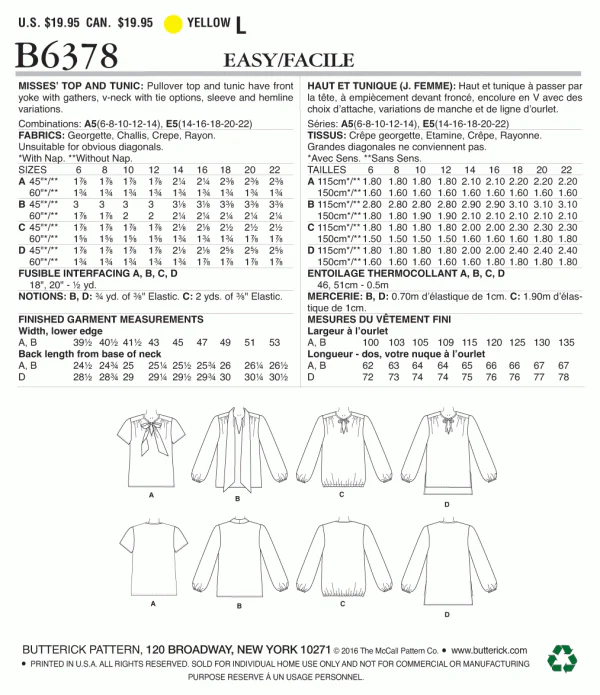 Butterick Tops and Tunics B6378 - Image 7