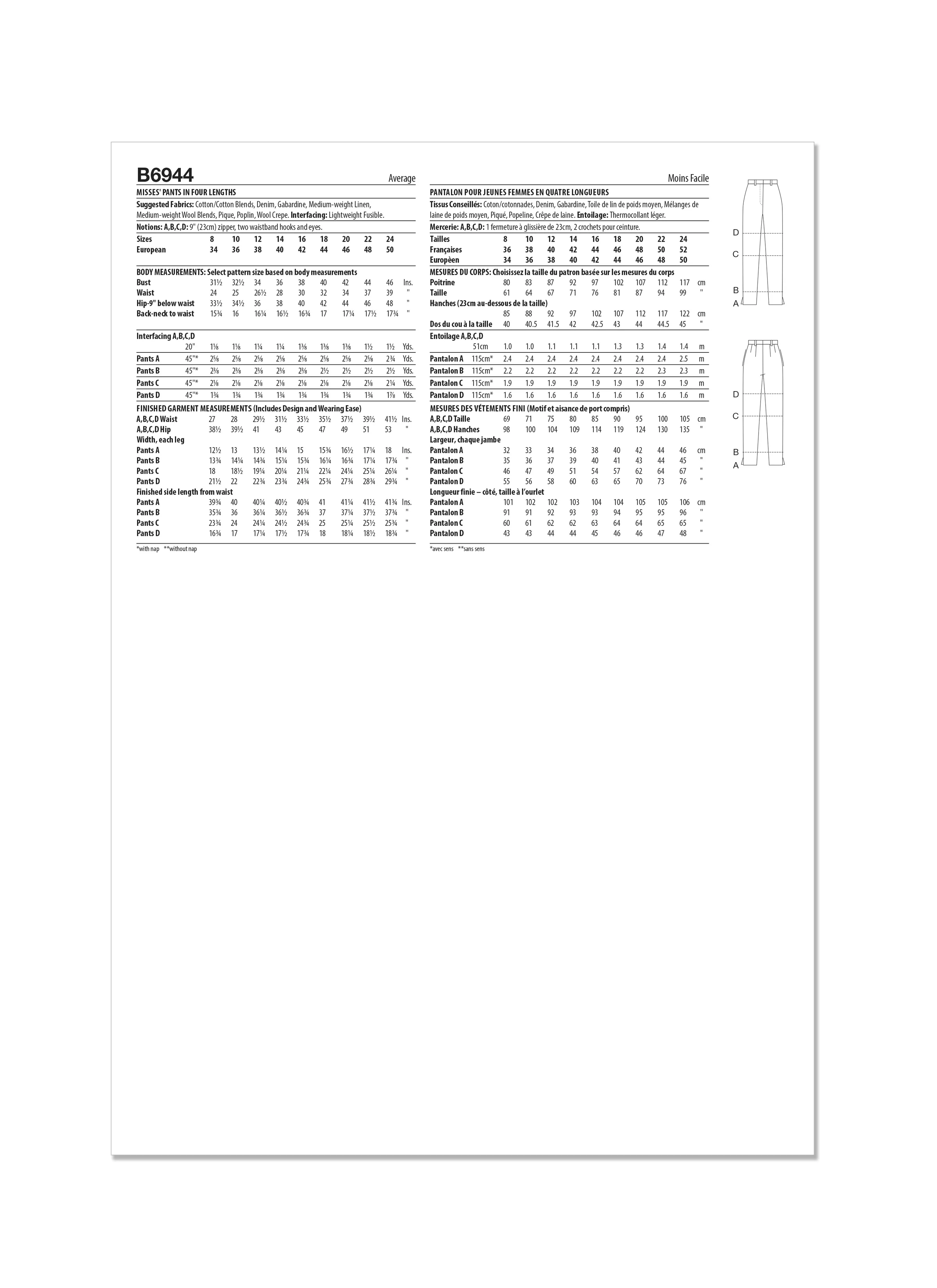 Butterick Trousers B6944 - Image 11