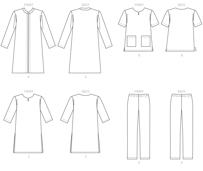 Butterick Unisex Coat, Tunic, Trousers B6534 - Image 7