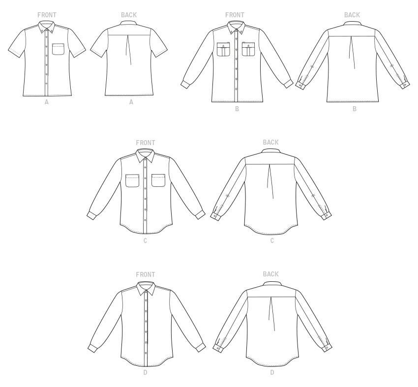 Butterick Unisex Shirts B6841 - Image 6