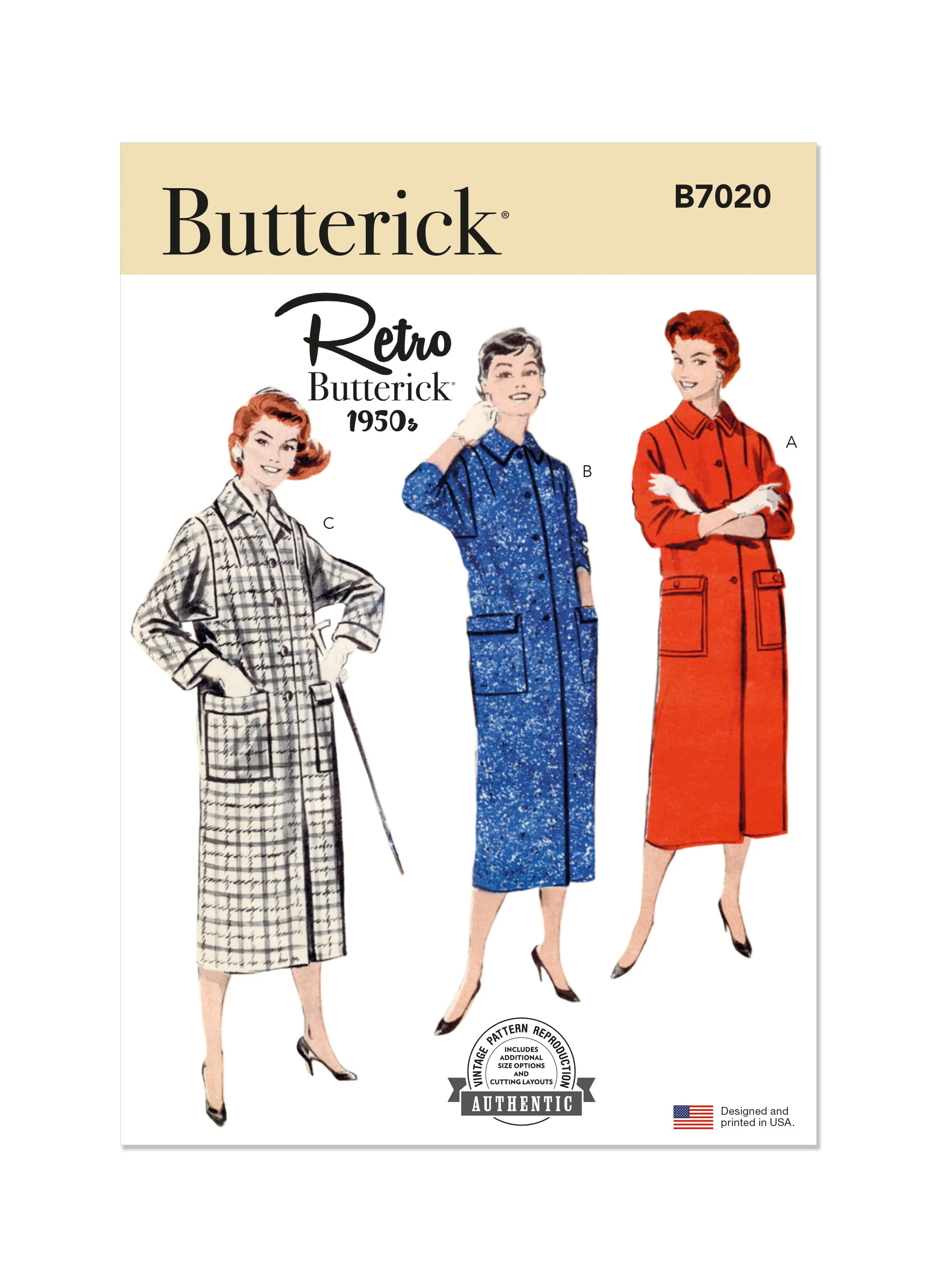 Butterick Vintage Coat V7020 - Image 2
