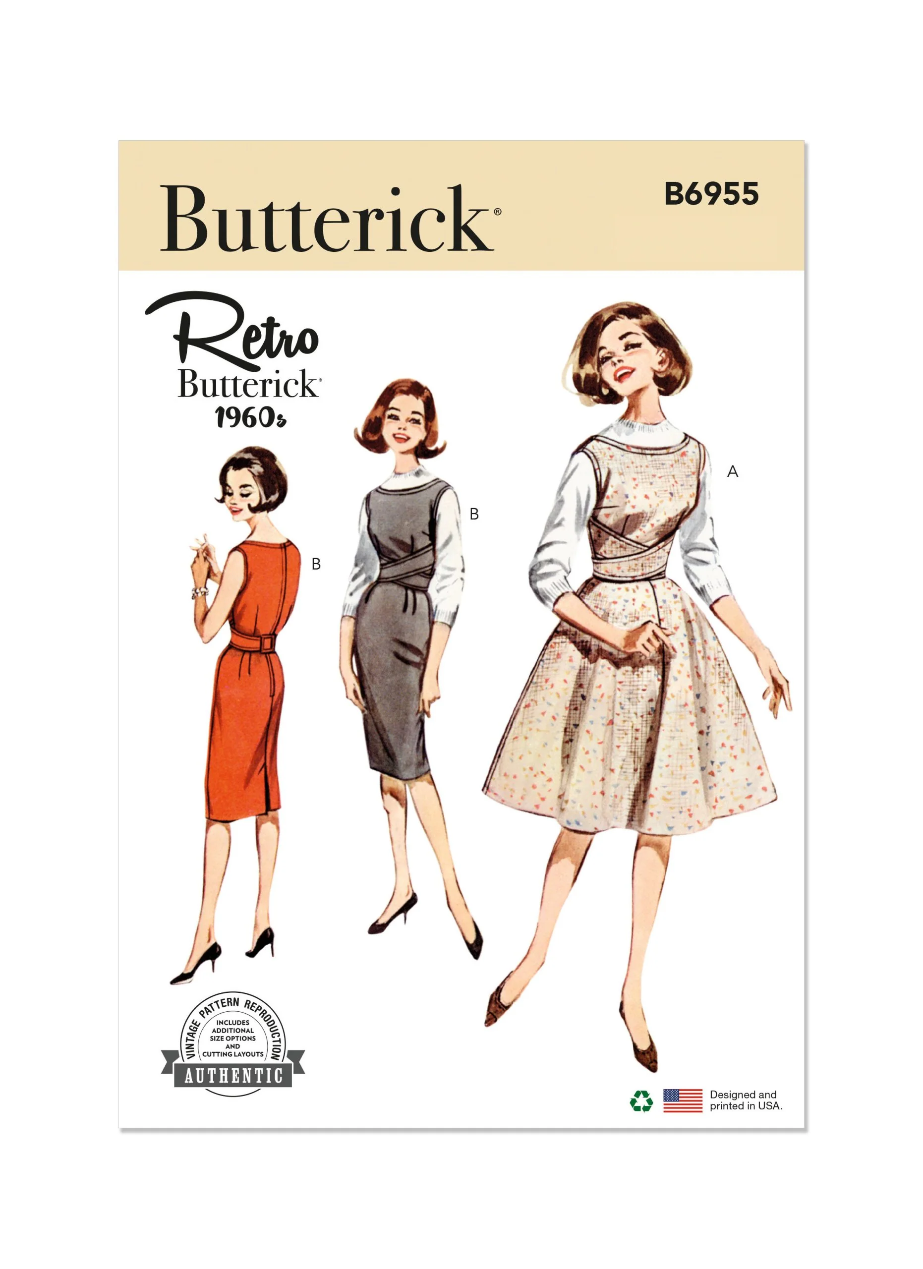 Butterick Vintage Pinafore Dress B6955 - Image 2