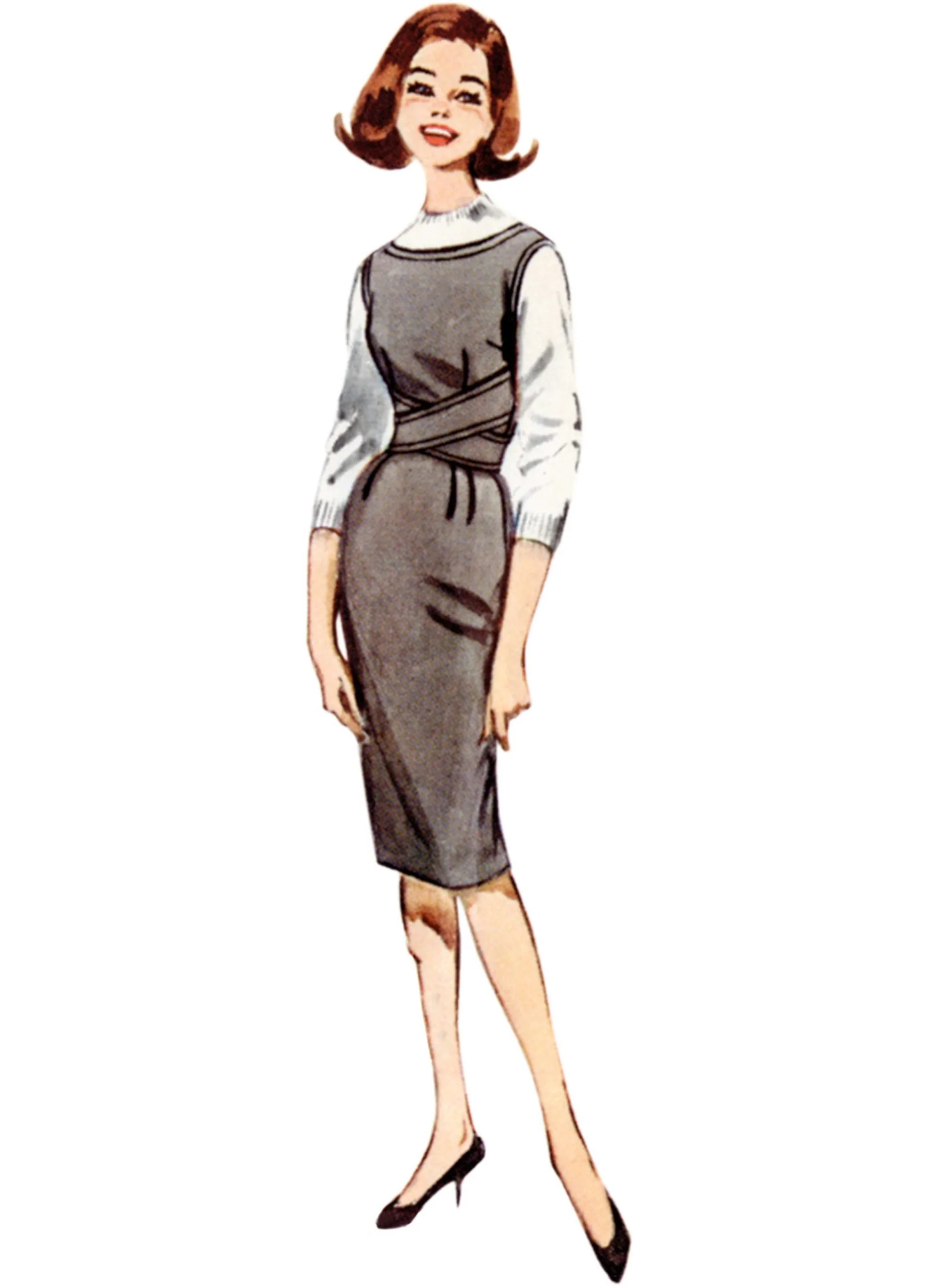 Butterick Vintage Pinafore Dress B6955 - Image 4