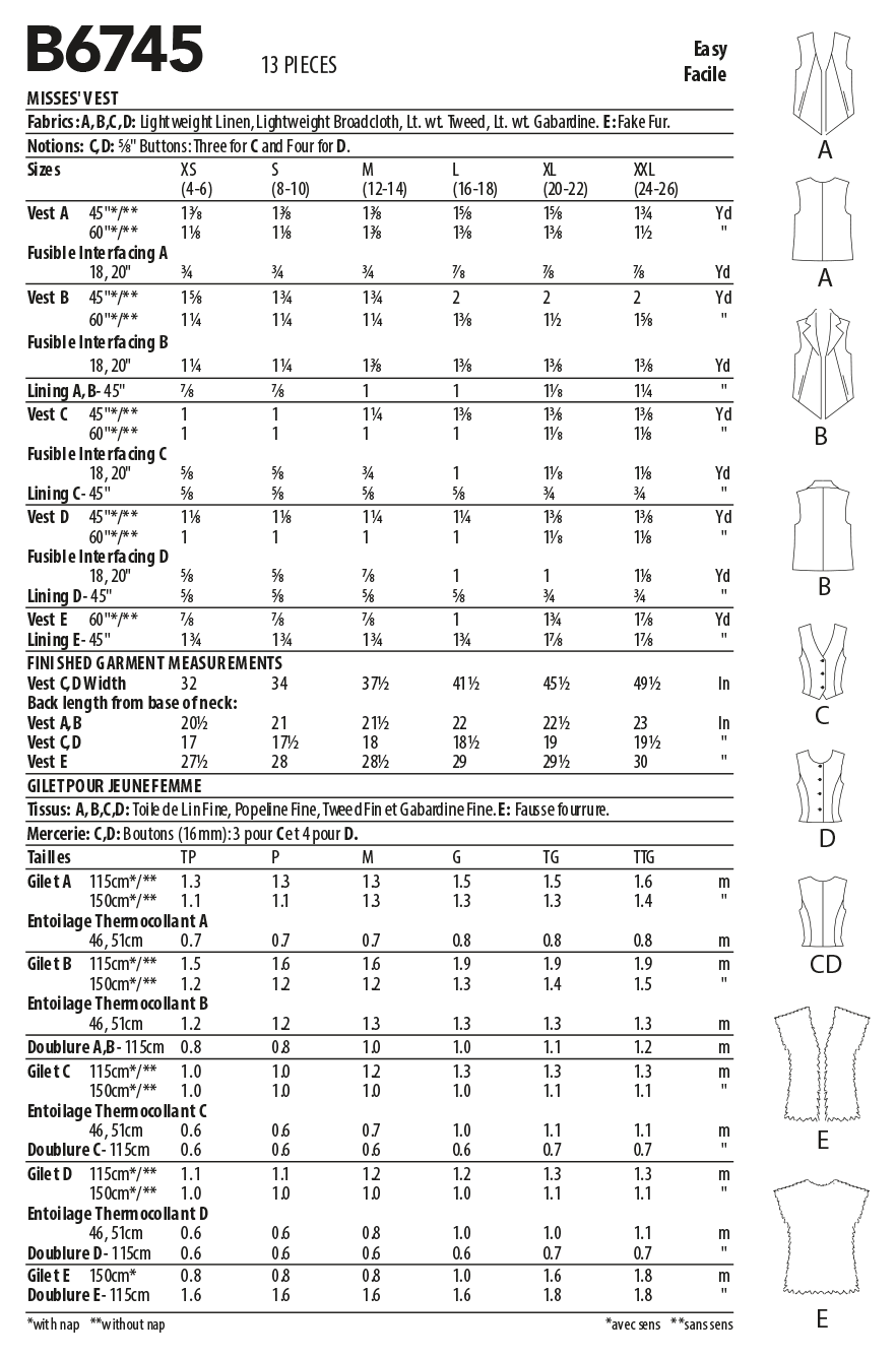 Butterick Waistcoats B6745 - Image 5