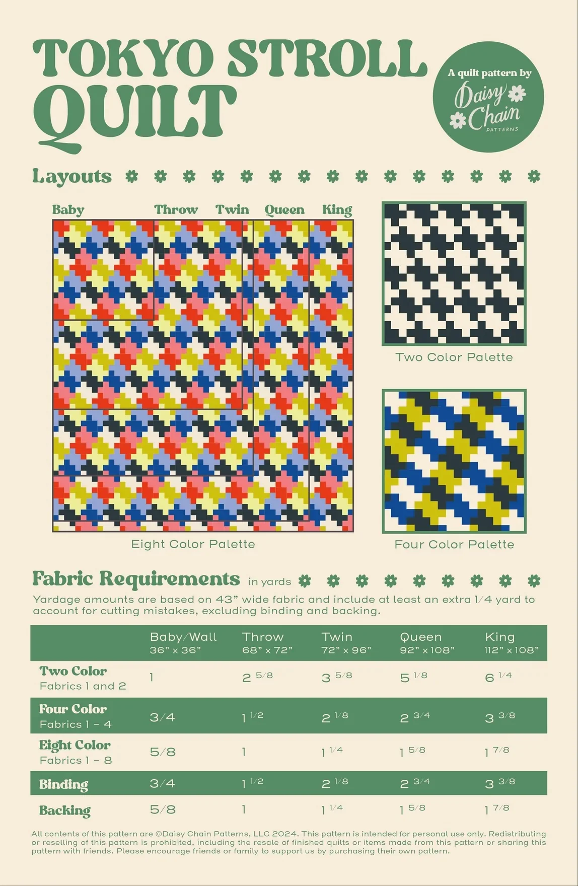 Daisy Chain Patterns Tokyo Stroll Quilt PDF - Image 2