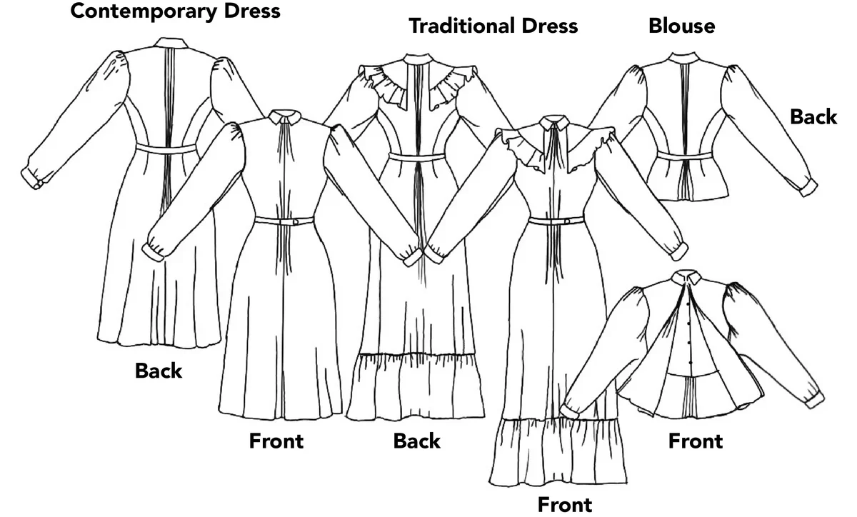 Folkwear 246 Calico Day Dress - Image 12
