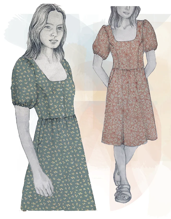 French Navy Goldenrod Dress - Image 7