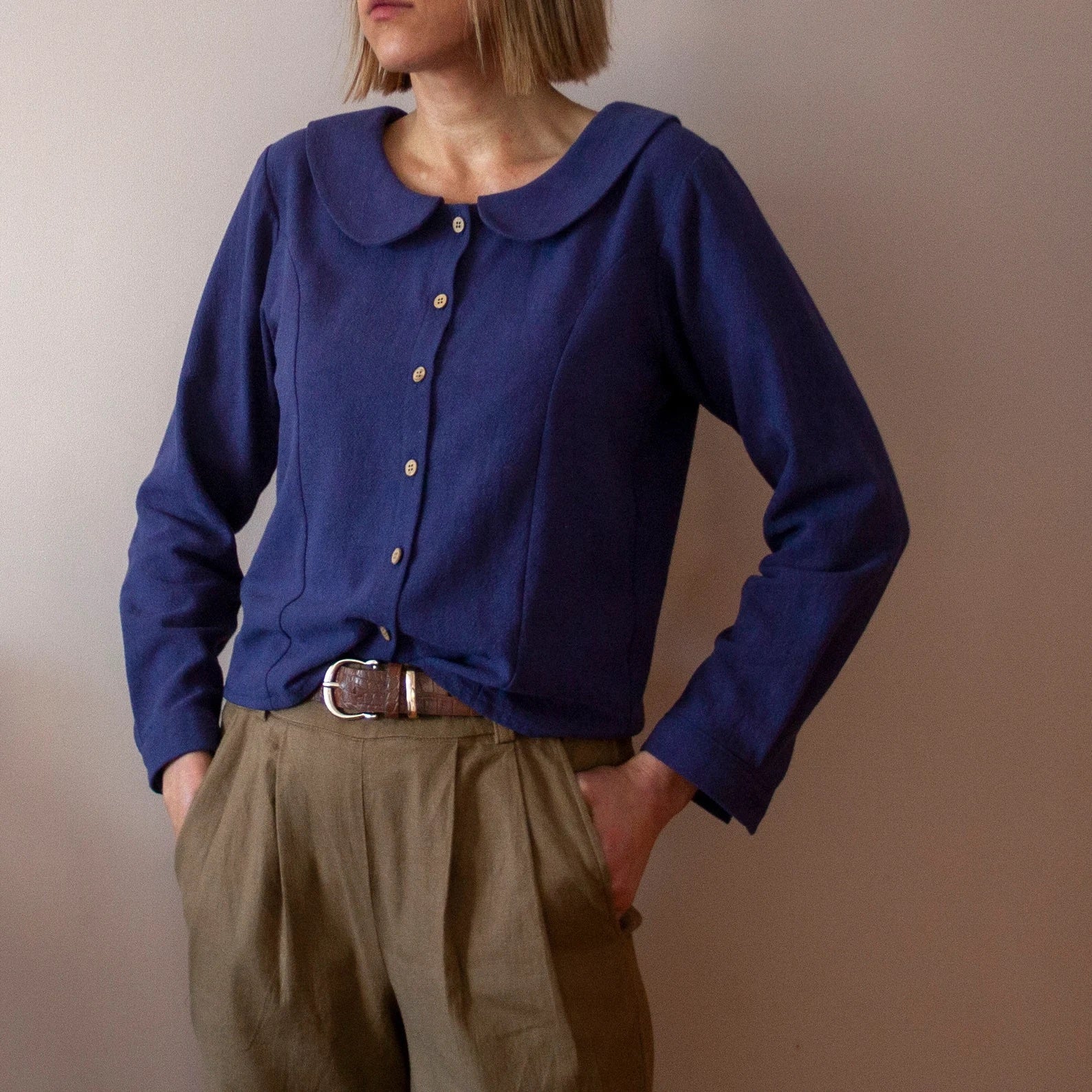 French Navy Vetiver Top Pattern Expansion - Image 5