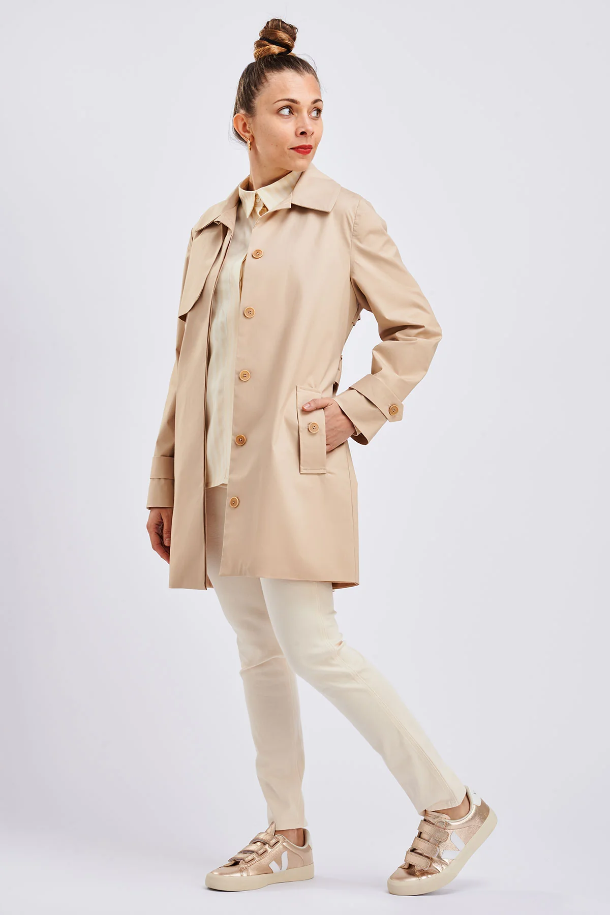 I AM Patterns Bob Trench Coat - Image 4