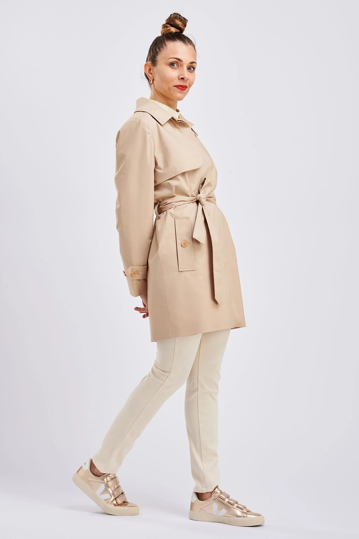 I AM Patterns Bob Trench Coat - Image 5