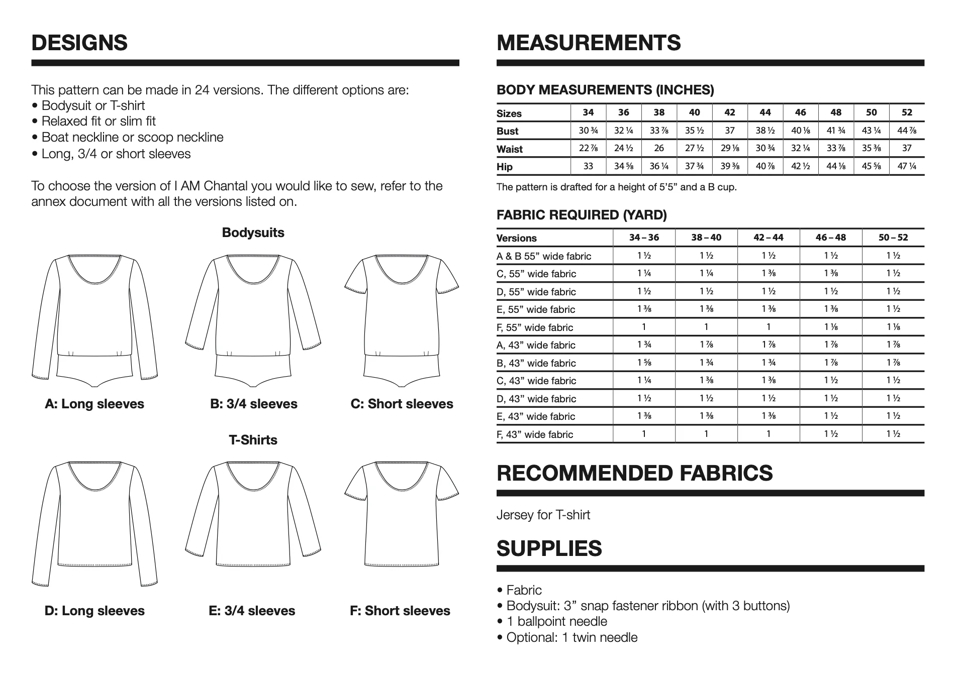 I AM Patterns Chantal Bodysuit and T-shirt - Image 23