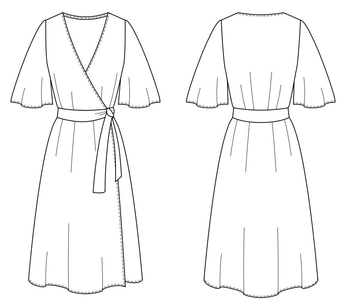 I AM Patterns Octarine Wrap Dress - Image 9
