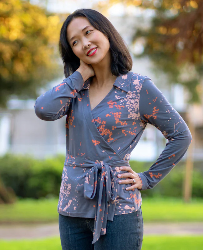 Itch to Stitch Coimbra Wrap Top - Printed copy shop SIZES 16-40 / FULL BUST (+£7.00)